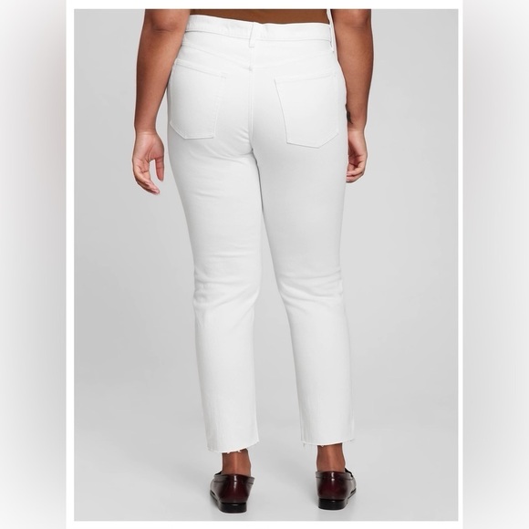 NWT! Gap High Rise Pure White Cheeky Straight Jeans w/Washwell- Size 14/32🩵 - Picture 4 of 8